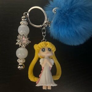 Sailor Moon with Pom-Poms and Charms Keychain
